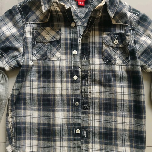 Shirt like new for boys 3-4 years, gray and blue, 98 cm