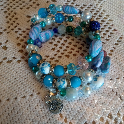 Boho handmade blue bracelet new