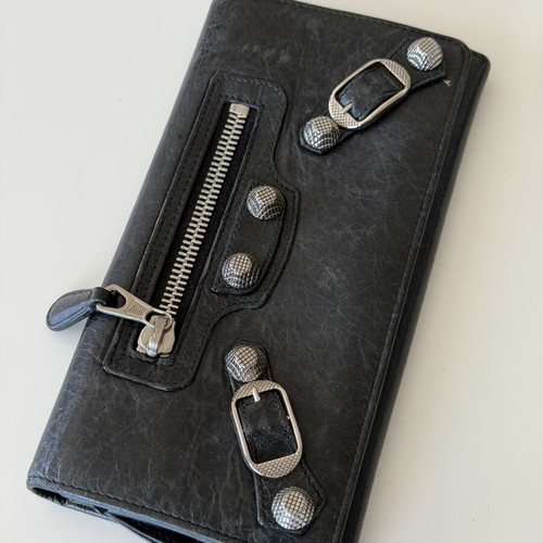 Balenciaga Giant Continental Wallet black leather like new