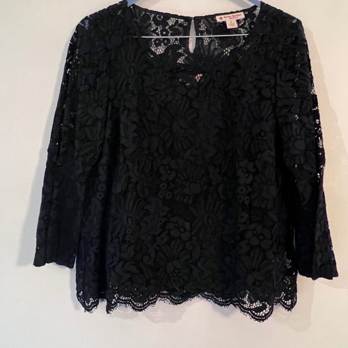 Brooks Brothers floral lace blouse black, like new