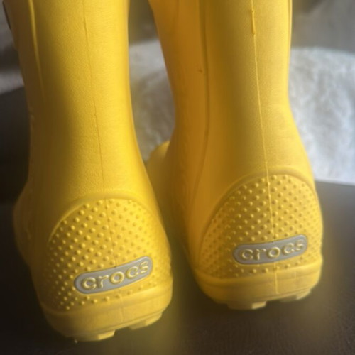 Crocs kids boots used, yellow, sizes 23-24