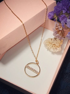Minimalist jewelry set with rhinestones, gold color, new