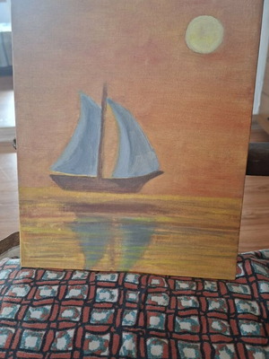 Set of 7 vintage paintings and handmade decorative items like new
