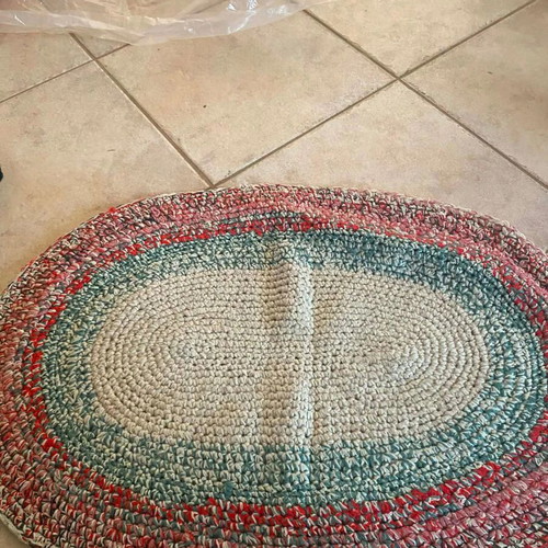 Handmade knitted rugs pack of 7, like new
