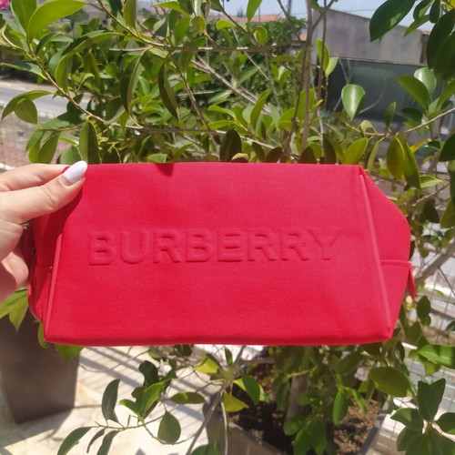 Burberry red cosmetic bag new