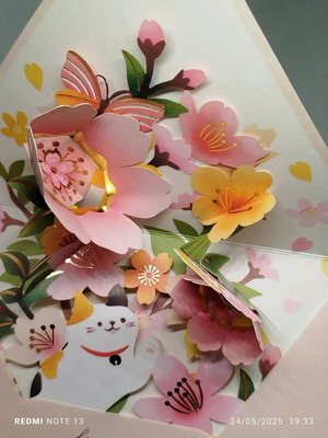 3D greeting card new with envelope and small wish card