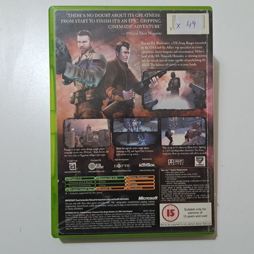Return to Castle Wolfenstein Xbox Original used, shooting game