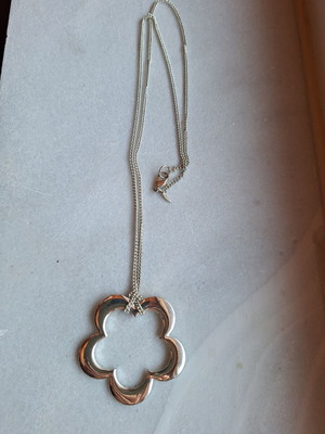 Necklace with long silver chain like new