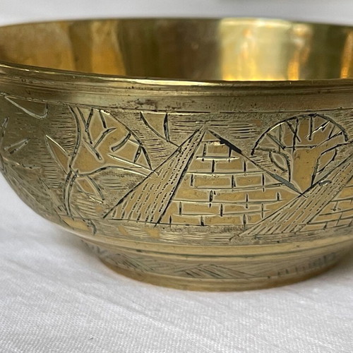 Set of 4 Egyptian bowls used, made of brass