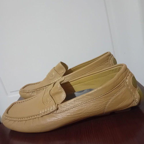Dexim men's leather moccasins size 43 like new beige