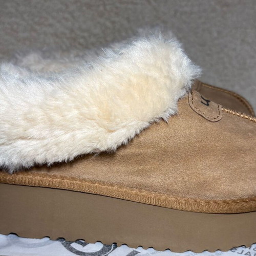 UGG Slippers New Beige Brown With Fur Size 36-37