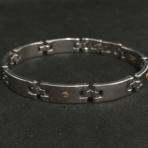 Steel men's bracelet used with 750 18k gold details