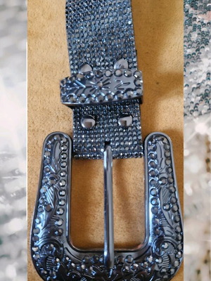 Ζώνη σαν καινούργια ρυθμιζόμενη, μαύρη και γκρι, 113 cm