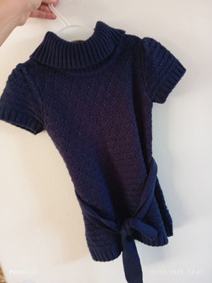 Knitted winter dress blue like new, size 104 cm
