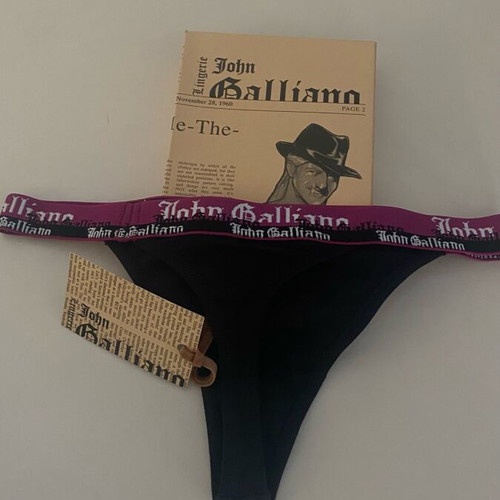 John Galliano black women's underwear set new with push up bra 75C and thong M