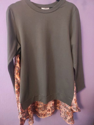 Women's Oversized Sour Lou Lou Blouse new, khaki with paisley details