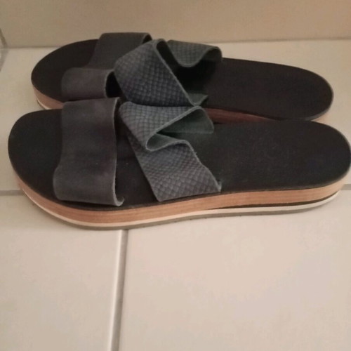 Esiot leather flatform sandals black size 39 like new