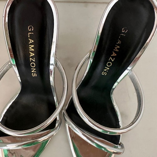 Glamazons silver sandals size 37 used, worn once