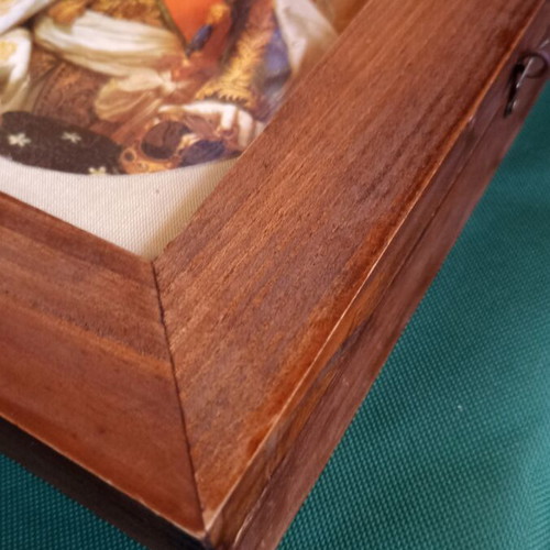 Premium wooden box with Napoleon portrait and rare Napoleonic memorabilia collection like new