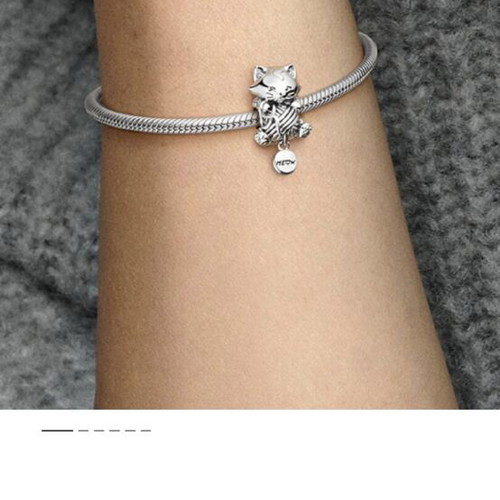 Pandora charm cat silver