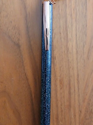 Metal pen with replacement gift new, black with glitter