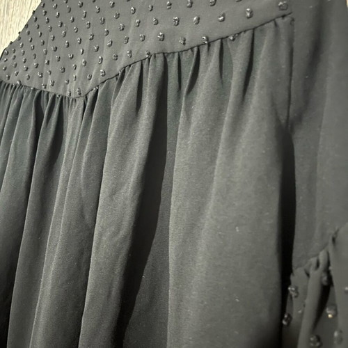 Zara black shirt like new with bow and ruffles