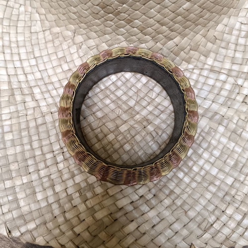 Wire bracelet handmade, like new, brown and gold