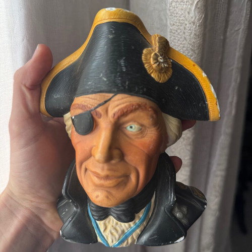 Vintage nautical wall masks set used, sailor bust character decor