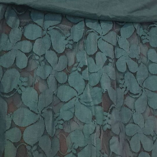 Lace pants used, size M, green with stain