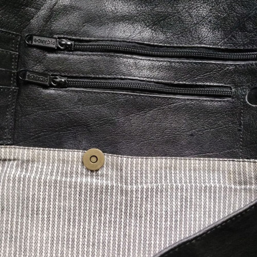 Large black Picard leather shoulder bag used