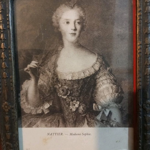 Engraving with frame used, size 12x16 cm
