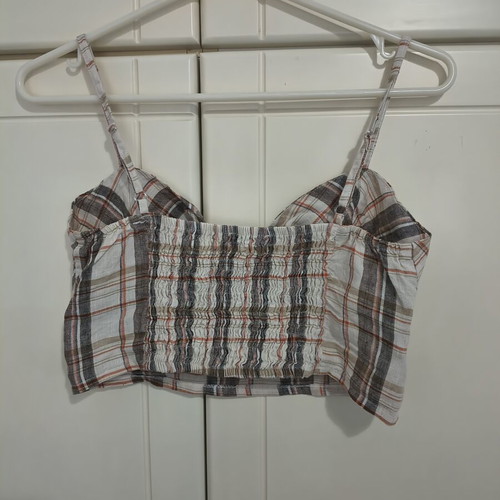 Checked crop top Paranoia like new, beige, size L
