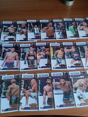 PFL Panini Contenders 2025 collectible cards like new, 28x Base, 5x Silver