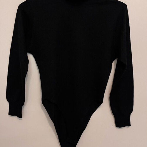 Albertini women's black turtleneck bodysuit M like new