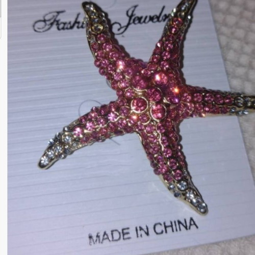 Starfish Luxury Brooch new, pink