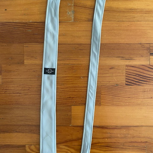 Leather thin gray vintage tie used