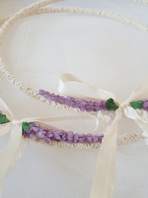 Handmade wedding crowns new with lavender decoration and boutonnieres