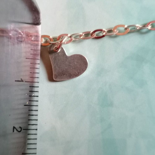 Silver 925 anklet with chain and hanging hearts new