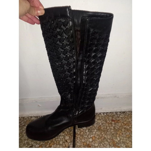 Gerry Weber leather boots with woven design and zebra accents