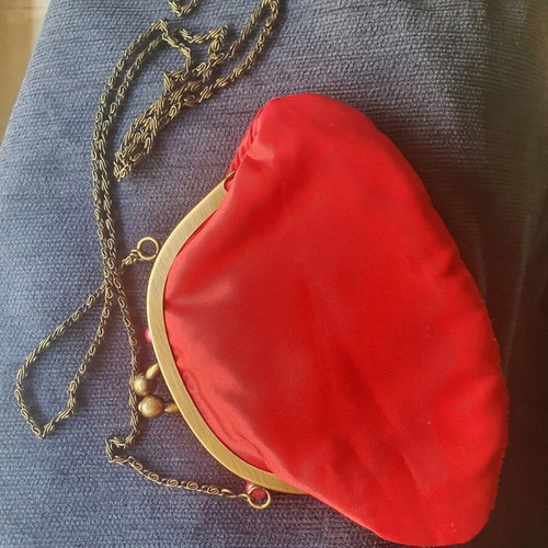 Achilleas Accessories Satin Shoulder Bag like new, red