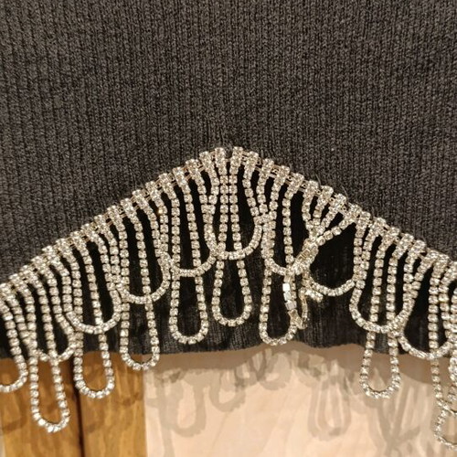 Zara crop top new with rhinestones gray, size S