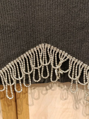 Zara crop top new with rhinestones gray, size S