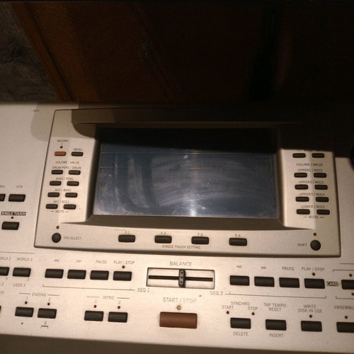 Kord PA 80 keyboard used with Ultimate Support case and Proel stand