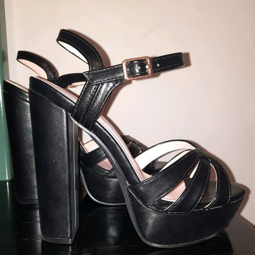 Women's sandals new, size 36, black, 14 cm heel