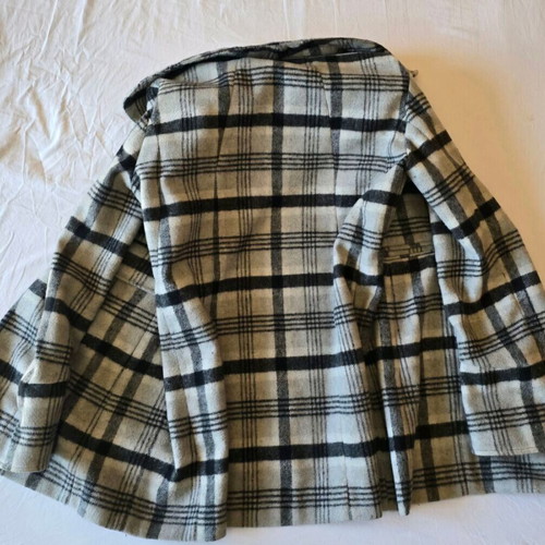 BSB women's checked coat used, size 44, black and grey