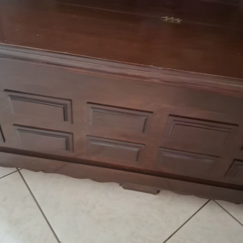 Paulo sofa like new with storage carved wood