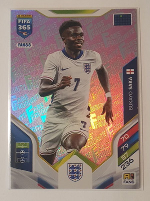 Panini FIFA 365 Andrenalyn XL 2026 Fans Favorite Pink Card Bukayo Saka