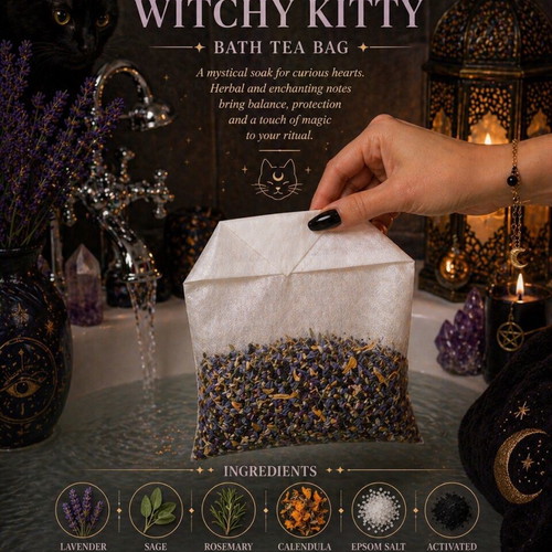 Bath tea bag Witchy Kitty new