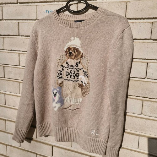 Polo Ralph Lauren bear sweater like new, beige