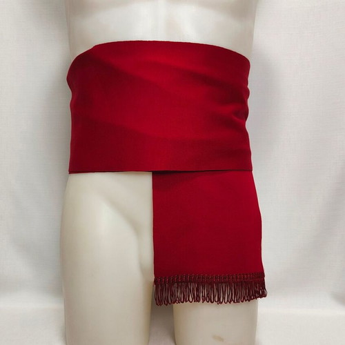 Traditional men's belt burgundy with fringes 18cm, Palatino